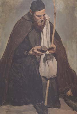 Jean Baptiste Camille  Corot Moine italien assis (mk11) Sweden oil painting art